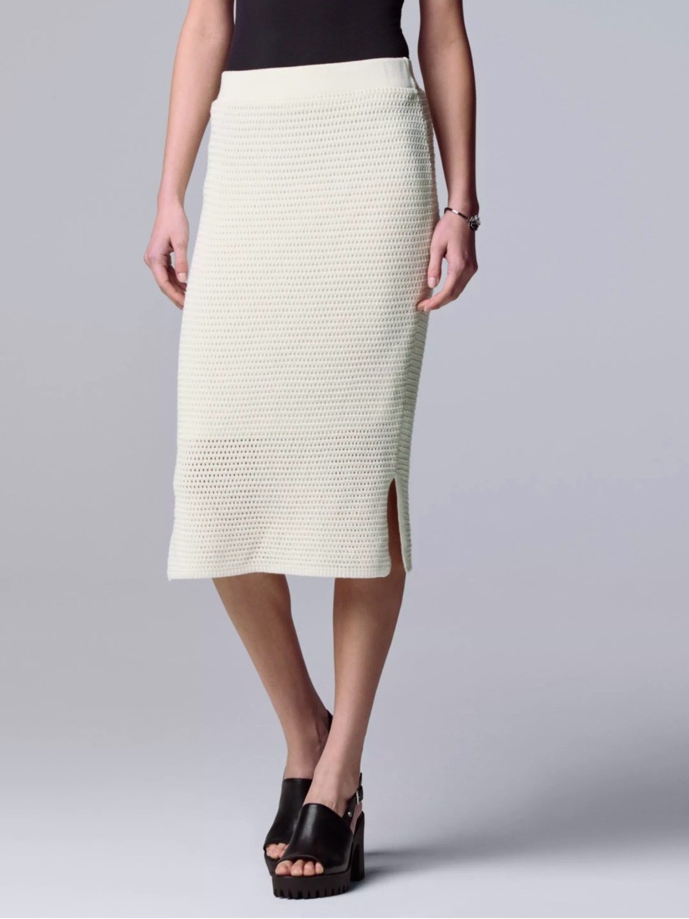 Simply Vera Vera Wang Mauve Crochet Skirt Size 2XL